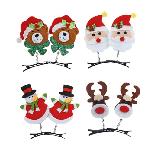FRCOLOR 8 Stück Teiliges Weihnachts-haarspangen mit Schneemann Weihnachtsmann und Bär Festliche Haarschmuck Clips für Party Fotoshooting Cosplay und Weihnachtsdeko von FRCOLOR