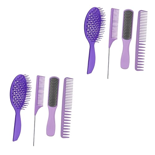 FRCOLOR 8 Stk Massagekamm-set Perückenkamm Für Dickes Haar Haarkamm Haarschnitt Haarbürste Haarschnittkämme Für Friseursalons Haarbürste Für Frauen Haarschmuck Tpe Fräulein Violett von FRCOLOR