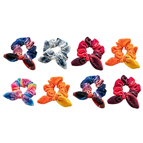 FRCOLOR 8stücke Süße Stoff-haargummis Mit Hasenohren Für Damen Und Mädchen Elastische Haargummis Für Vielseitige Haar-accessoires Verschiedenen Farben von FRCOLOR