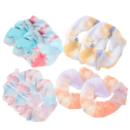 FRCOLOR 8St Haargummis mit Farbverlauf durchsichtige elastische Haargummis lockig Stifte Inhaber klare Haargummis Netz haarband hair-band Haarring mit Farbverlauf Haarseil für Frauen Stoff von FRCOLOR