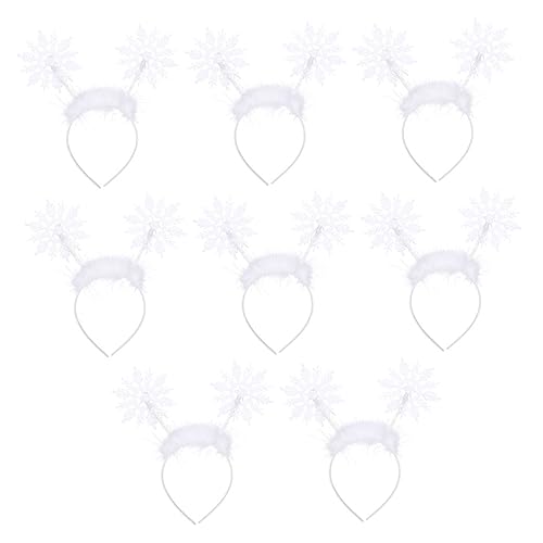 FRCOLOR 8St Weihnachts-Schneeflocke-Stirnband Schneeflocken-Stirnband Cosplay Schneeflocke Haarbänder weihnachts haarreif weihnachtlicher haarreif haarreifen damen Weihnachtshaarreifen von FRCOLOR