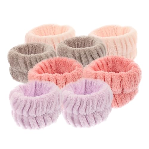 FRCOLOR 8stücke Gesichtswascharmband Aus Flanell Saugfähige Spa-armbänder Für Mädchen Zum Waschen Schminken Yoga Und Hausarbeiten Elastische Waschbänder von FRCOLOR