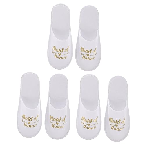 FRCOLOR Braut 9 Paare Brautjungfer Hausschuhe Slipper Spa-hausschuhe Für Frauen Hausschuh Für Hochzeitsmädchen Schuhe Für Gäste Krankenhaus Pantoffel Pyjama Flugzeug Buchstabe Stoff Damen von FRCOLOR