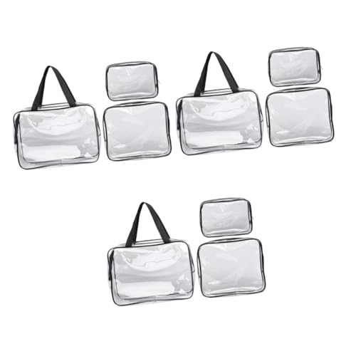 FRCOLOR 9 STK PVC-Aufbewahrungstasche Airline-konforme Tasche des Flughafens Schminktasche Zum Aufhängen Klarer Reise-kulturbeutel Beutel Machen Nylon Reißverschluss Makeup Tasche Mädchen von FRCOLOR