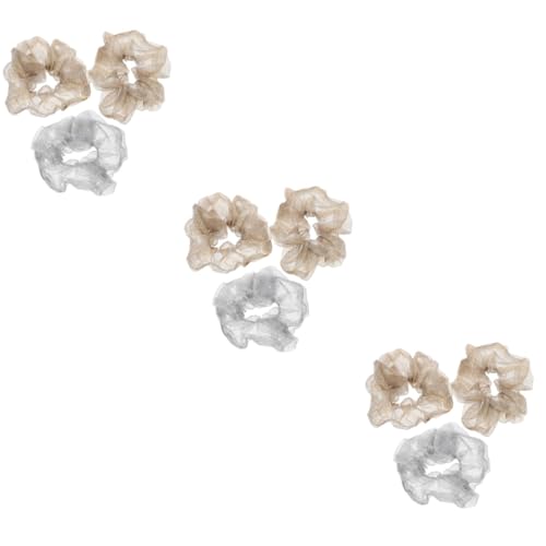 FRCOLOR 9stücke Glitzer Haar Scrunchies Vintage Netz Scrunchies Für Damen Elastische Haargummis Braun Und Haaraccessoires Für Freizeit Partys Und Besondere Anlässe von FRCOLOR