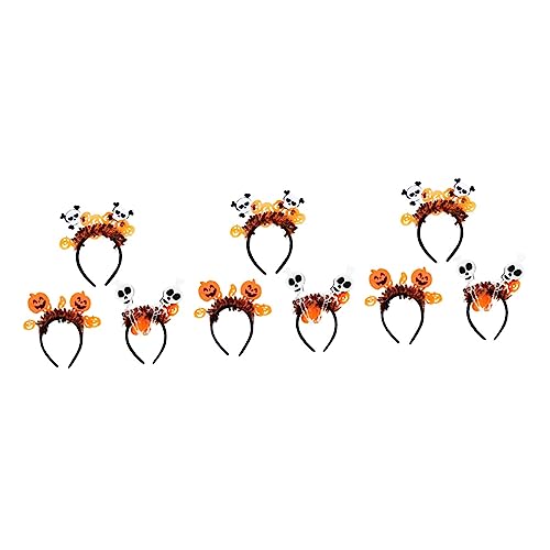 FRCOLOR 9 Stk Halloween-Atmosphäre-Performance-Stirnband halloween haarschmuck kinder halloween haarspangen Make-up-Stirnbänder Frühlingsstirnband Kürbis Make-up-Stirnband Skelett Kleidung von FRCOLOR