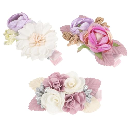 FRCOLOR 9 Stk Kunsthaar Blumen Haarschmuck Hochzeitshaarspangen Für Bräute Große Haarnadel Aus Chiffon Mit Blumen Baby-dekor Große Duschmatte Prinzessin Schleife Stirnband Brautjungfer von FRCOLOR