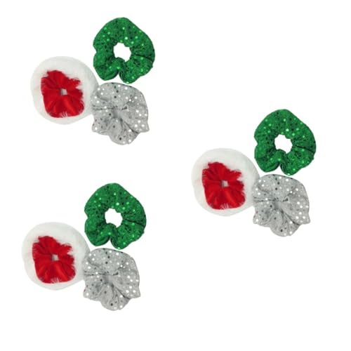 FRCOLOR 9stücke Weihnachts-haarbänder Mit Pailletten Stylische Haargummis Für Und Mädchen Für Festlichkeiten Und Alltag Haaraccessoires von FRCOLOR