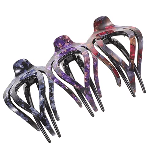 FRCOLOR 9 Stück Clip Dreizahnklammer Damen Haarspangen Kopfbedeckung Für Damen Krallenklammern Für Langes Haar Damen Haarschmuck Haarklammern Pferdeschwanzklammern Schnabelhaarspangen von FRCOLOR