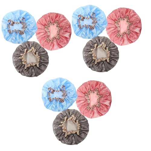 FRCOLOR 9 Stück Doppelschicht Duschhaube Badekappe Motorhaube Doppelschicht Haarkappe Wasserdichter Hut Wiederverwendbare Duschhauben Für Damen Damen Duschhauben Haarschutzkappen FRCOLOR 9 Stück Doppelschicht Duschhaube Badekappe Motorhaube Doppelschicht Haarkappe Wasserdichter Hut Wiederverwendbare Duschhauben Für Damen Damen Duschhauben Haarschutzkappen von FRCOLOR