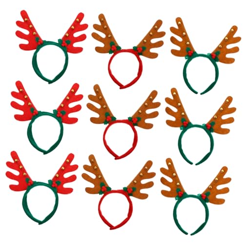 FRCOLOR 9stücke Teiliges Geweih Stirnbänder Für Weihnachten Lustige Haaraccessoires Für Festlichkeiten Geeignet Für Partys Und Feiertage von FRCOLOR