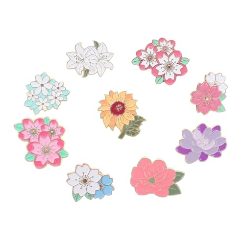 FRCOLOR 9stücke Emaille Blumen-anstecker Blüten-brosche Mädchen-broschen Cartoon-brosche Frucht-anstecker Dekorative Für Rucksäcke Taschen Kleidung Hüte Accessoires von FRCOLOR