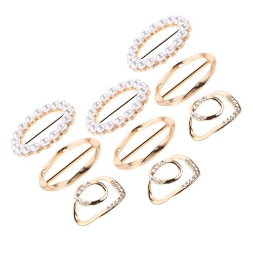 FRCOLOR 9 Stücke Teiliges T Shirt Clips mit Strass und Perlenverzierung Stilvolle Schal und Hemdklammern aus Metall Vielseitige Kleidungsecken Schnallen für Damen Sicherer Halt und von FRCOLOR