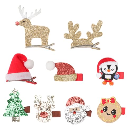 FRCOLOR 9St Weihnachtshaarspangen für Kinder Haarklammern für Mädchen Diademe für Mädchen weihnachtsdeko Tiara glitzernde Haarnadel Glitzer Haarschmuck Blitz schmücken Haarseil Kleine von FRCOLOR