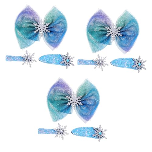 FRCOLOR 9stücke Teiliges Weihnachts Haarspangen Schneeflocken-design Mit Schleifen Für Festliche Anlässe Hübsche Haarschmuck Für Kleine Mädchen Langlebige Und Haaraccessoires von FRCOLOR