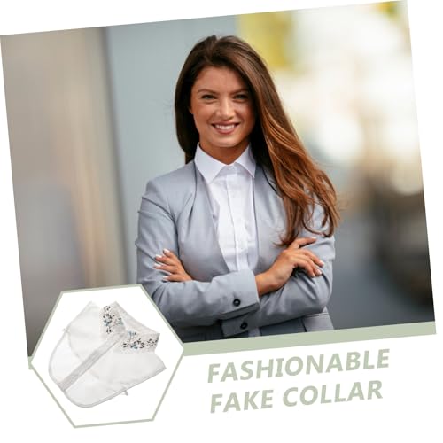 FRCOLOR Abnehmbarer Bestickter Spitzenkragen aus Polyester Falscher Hemdkragen Vielseitiges Modeaccessoire für Damen Komfortabel Elegant Einfach Anzubringen Passend für Verschiedene von FRCOLOR