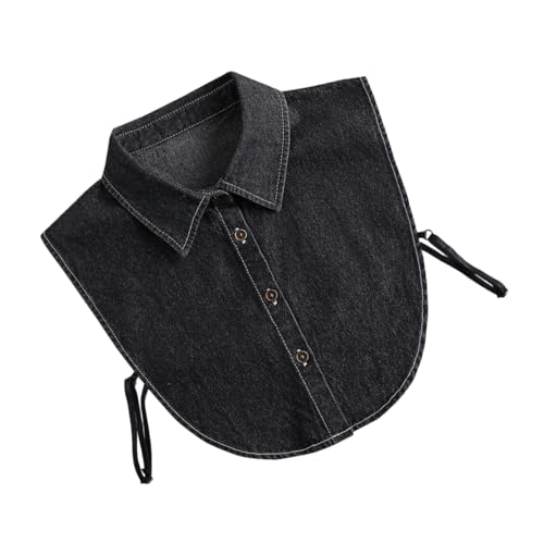 FRCOLOR Abnehmbarer Damen Denim Fake Für Pullover Jacken Shirts Modischer Gefälschter Einstellbares Design Vielseitig Erhältlich von FRCOLOR