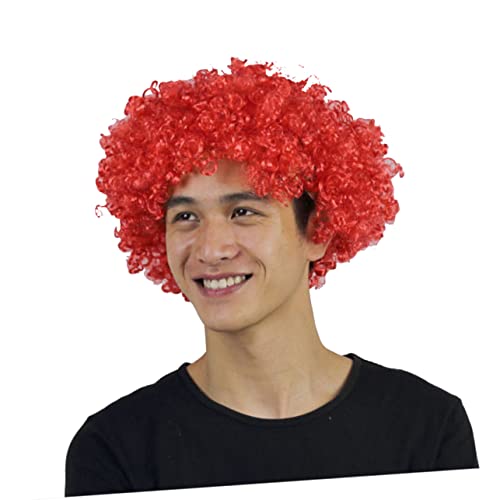 FRCOLOR Perücke Rot Locken Kostümperücke Frisur Cosplay Perückenhaar Halloweenperücke Maskerade Haarperücke Echthaarperücke Für Partys Karneval Discos von FRCOLOR