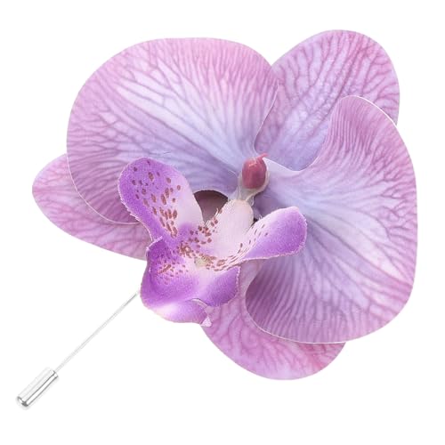 FRCOLOR Ansteckbrosche Frauen Broschennadeln Korsage Braut- groß Party Blumenbrosche für Damen Hochzeitsschmuck Orchidee Accessoires für Herrenanzüge Orchidee Haarspange Seidenblume Violet von FRCOLOR