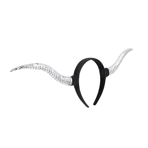 FRCOLOR Halloween Haarschmuck Teufelshörner Stirnband Silber Mini Antilopenhorn Für Cosplay Party Kopfbedeckung von FRCOLOR