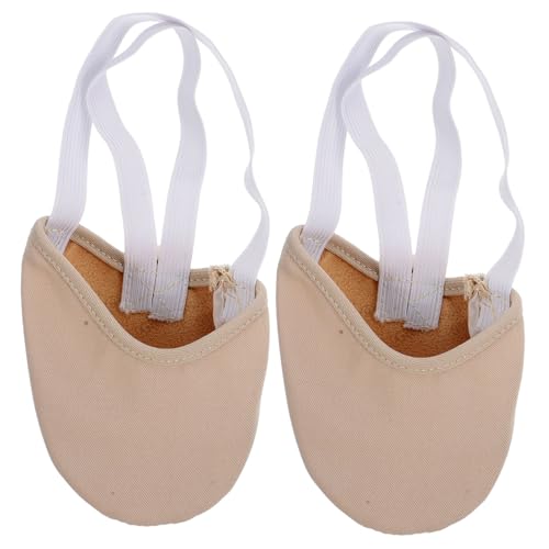 FRCOLOR Antirutsch Ballettsocken Damen Atmungsaktiv Halbe Zehensocken mit Knöchelband Elastisch für Yoga Bauchtanz Hautfarbe von FRCOLOR