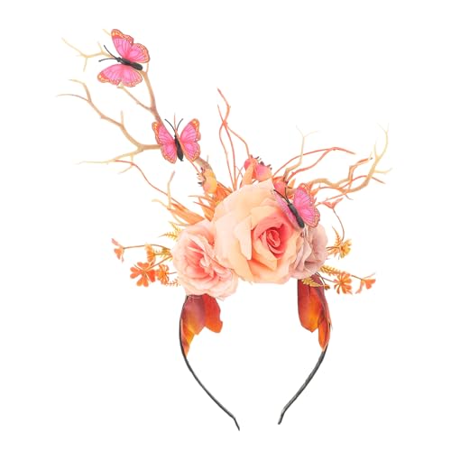 FRCOLOR Antlers Branches Headband Mit Dekorativen Blüten Für Weihnachtsfeiern Stilvolles Reh-geweih Haaraccessoire Für Cosplay Und von FRCOLOR