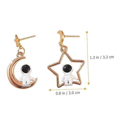 FRCOLOR Astronaut Mond Stern Ohrringe Personalisierte Damen Asymmetrische Hohl Anhänger Leichte Ohrhänger für Mädchen FRCOLOR Astronaut Mond Stern Ohrringe Personalisierte Damen Asymmetrische Hohl Anhänger Leichte Ohrhänger für Mädchen von FRCOLOR