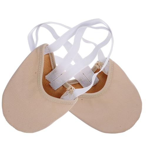 FRCOLOR Atmungsaktive rutschfeste Tanzsocken mit Knöchelbindung Halbe Sohle Hautfarben Xs für Yoga Ballett Bauchtanz und Verbessert Balance und Stabilität von FRCOLOR