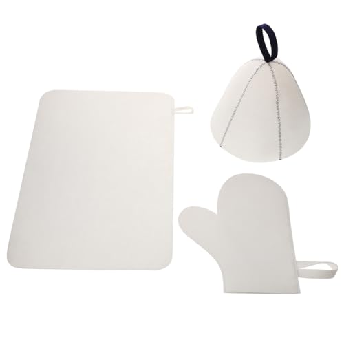 FRCOLOR Atmungsaktives Filz Saunahut Set mit Matte und Handschuhen für Damen Komfortabel Vielseitig Passend Langlebig Saunazubehör für Längere Saunagänge und Entspannte Wellnessmomente von FRCOLOR