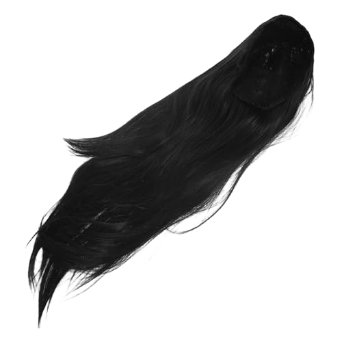 FRCOLOR Authentische Qing Perücke Gerade Hochtemperaturfaser Cosplay Perücke für Bühne Kostüm Partys Historische Nachstellung von FRCOLOR