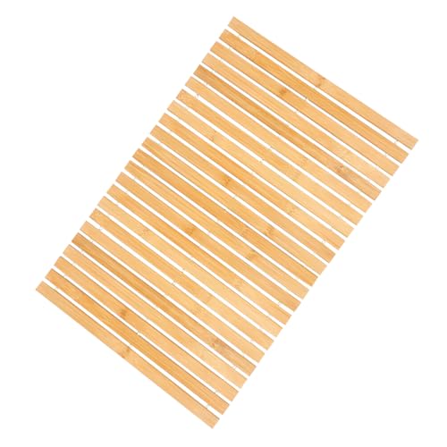 FRCOLOR Badezimmer-Bodenmatte aus Bambus quadratische Fußmatten faltbare Fußmatten Bambus Badezimmermatte Faltbare Bambusmatte faltbare Bambus-Bodenmatte faltbare Badewannenmatte Khaki von FRCOLOR