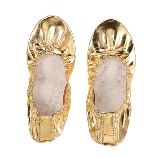 FRCOLOR Balletschuhe für Damen Goldene Weiche Spaltsohle mit Hoher Elastizität Vielseitige Tanzschuhe für Bauchtanz Ballett und Yoga Stoßdämpfend und Komfortabel von FRCOLOR