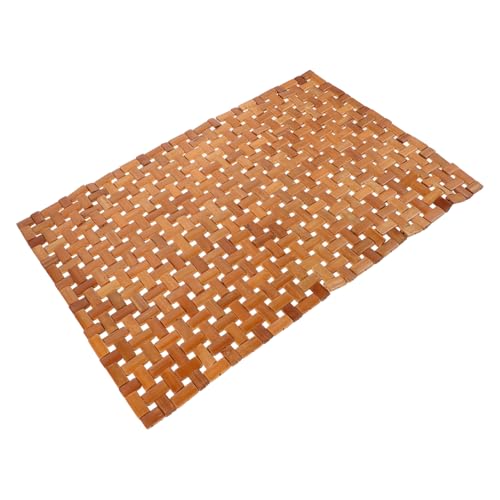 FRCOLOR Bambusmatte Sauna Matte Sauna Bodenmatte Saunamatte Aus Bambus Sauna-pad Sauna -zubehör Kleine Bodenmatte Badezimmer-fußmatten Badezimmermatte Wc-bodenmatten Coffee von FRCOLOR