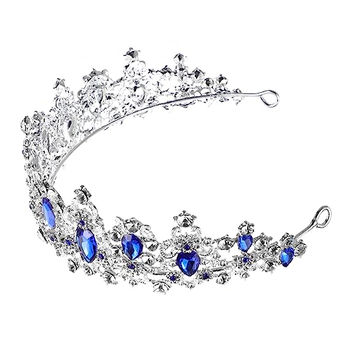 FRCOLOR Barocker Strass Blau Königliche Prinzessin Braut Tiara Aus Kristall Vintage-strass-stirnband Prinzessin Tiara Roter Strass Tiara Für Die Hochzeit Der Braut Diamant Damen Haar von FRCOLOR
