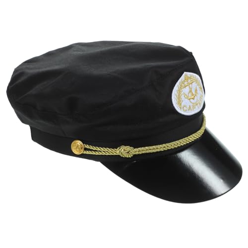 FRCOLOR Baumwoll Captain Mütze für Atmungsaktiv und Leicht Bestickte Matrosen Kostüm Mütze Geeignet für Karneval Cosplay Boots und Segelpartys Dekoratives Accessoire für Jungen von FRCOLOR