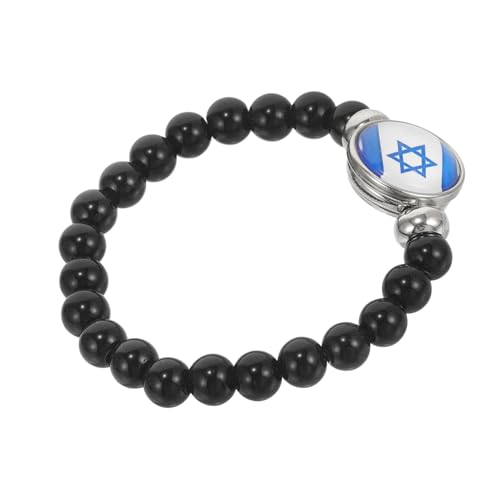 FRCOLOR Beaded Bracelet Israel Flag Dekoratives Armband mit Perlen für Damen Unisex Armband Modisches Accessoire für Besondere Anlässe und Patriotische Unterstützung von FRCOLOR
