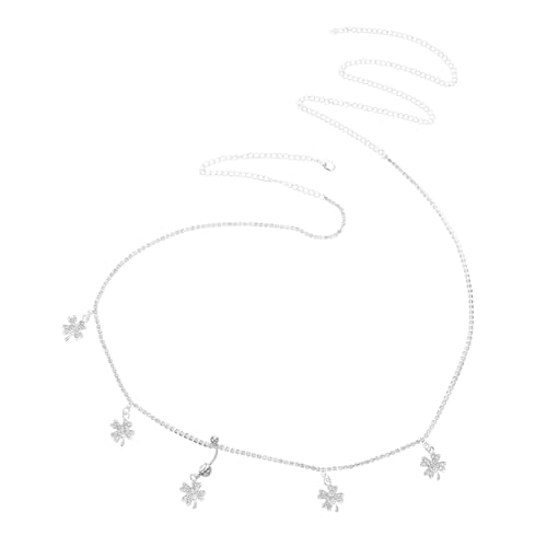 FRCOLOR Belly Chain Damen Verstellbare Rhinestone Körperkette mit Vierblättrigem Kleeblatt für Strand und Partys Leicht und Schichten und Kombinieren mit Verschiedenen Outfits von FRCOLOR