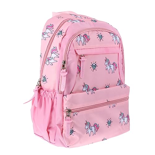 FRCOLOR Einhorn Kinderrucksack Mit Cartoon Design Aus Terylen-Material Reflektorstreifen Für Verstellbare Schultergurte Leichtes Rückendesign Seitentaschen Für Regenschirm von FRCOLOR