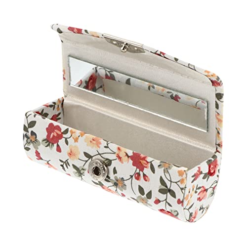 FRCOLOR Bestickte Lippenstiftbox Blumen-lippenstift-etui Lippenstiftetui Leder Tragbarer Spiegel Retro-lippenstiftetui Mit Blumenmuster Kosmetiktaschen Weiß Mini Auto Plastik Frau Handheld FRCOLOR Bestickte Lippenstiftbox Blumen-lippenstift-etui Lippenstiftetui Leder Tragbarer Spiegel Retro-lippenstiftetui Mit Blumenmuster Kosmetiktaschen Weiß Mini Auto Plastik Frau Handheld von FRCOLOR
