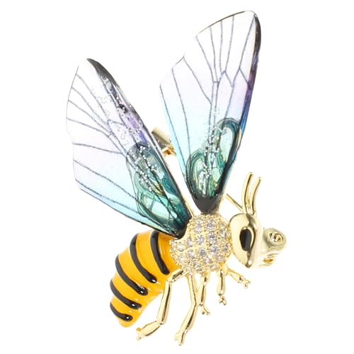 FRCOLOR Bienenbrosche Transparent Flügel Retro design Stabile Broschennadel für Damen Kleidung Pullover Anstecker Schmuck Accessoire Leicht Tragbar für Alltag und Festliche Anlässe von FRCOLOR