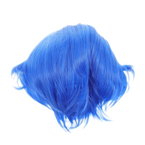 FRCOLOR Blaue Kurze Perücke Für Junge Mädchen Cosplay Perücke Mädchen Mit Kunsthaar Für Halloween Kostüm Und Partys von FRCOLOR