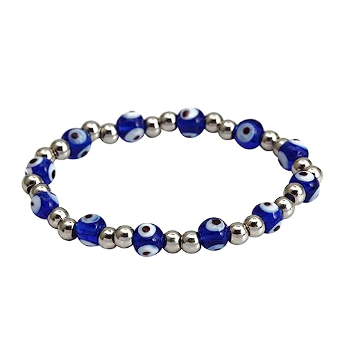 FRCOLOR Blaues Evil Eye Armband Elastisch Perlenarmband Unisex Schmuck Modisches Accessoire für Damen und Herren von FRCOLOR