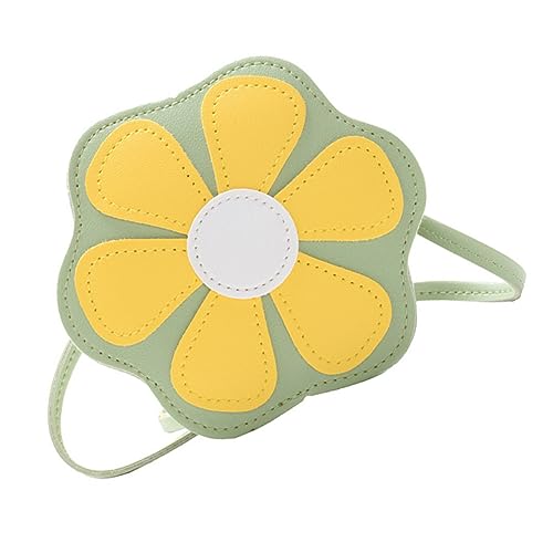 FRCOLOR Flower-Shaped Kids Sling Bag Small Outdoor Messenger Bag for Girls Pu Leather Coin Pouch with Card Slots and Compartments for Travel von FRCOLOR