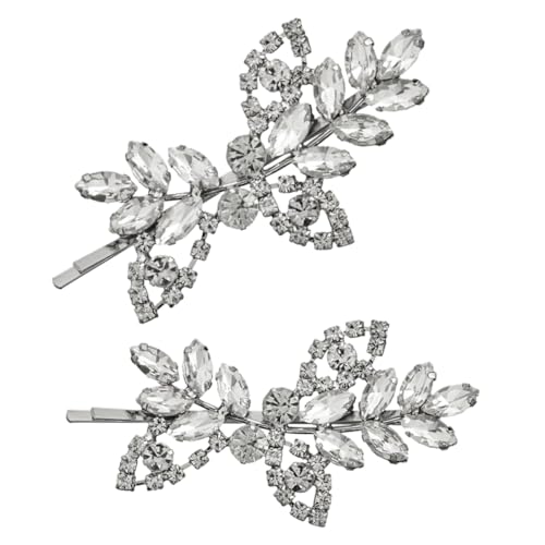 FRCOLOR 2stücke Haarclips Mit Blumen Und Blattdesign -haarspangen Für Hochzeiten Brautschmuck Und Festliche Anlässe Haarschmuck Damen von FRCOLOR
