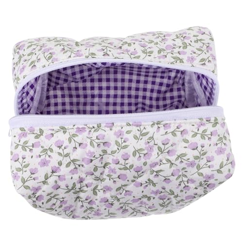 FRCOLOR Schminktasche Mit Reißverschluss Kleine Kosmetiktasche Tragbarer Make-up-Organizer Für Damen Wiederverwendbare Reise-schminktasche Blumendruck Schminktäschchen Für Draußen Und von FRCOLOR