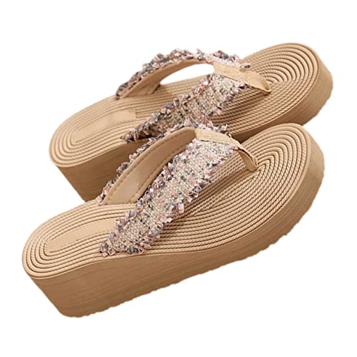 FRCOLOR Boho Damen Sandalen Keilabsatz Sommer Slippers Atmungsaktiv Leichtgewichtige Sommerschuhe Damen Hausschuhe Strand Schuhe für Outdoor Cosplay Party FRCOLOR Boho Damen Sandalen Keilabsatz Sommer Slippers Atmungsaktiv Leichtgewichtige Sommerschuhe Damen Hausschuhe Strand Schuhe für Outdoor Cosplay Party von FRCOLOR