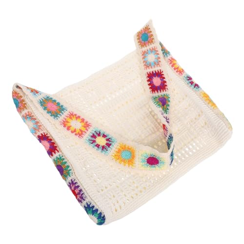 FRCOLOR Boho Gehäkelte Strandtasche für Damen Leichte Geräumige Schultertasche Vielseitige Sommer-handtasche für Shopping Party und Urlaub Modische Häkel-tote in Cremeweiß FRCOLOR Boho Gehäkelte Strandtasche für Damen Leichte Geräumige Schultertasche Vielseitige Sommer-handtasche für Shopping Party und Urlaub Modische Häkel-tote in Cremeweiß von FRCOLOR