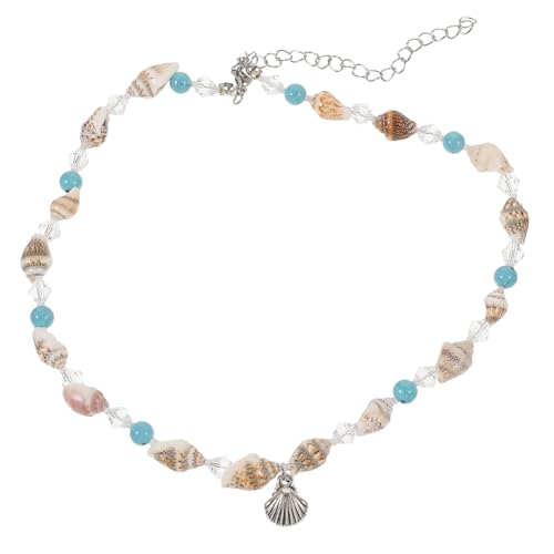 FRCOLOR Boho Halskette Damen Muschel Perlenkette Böhmischer Schmuck Langlebig Hautfreundlich Für Party Alltag von FRCOLOR