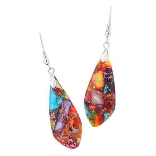 FRCOLOR Boho Ohrringe Damen Bunte Tropfenstein Ohrhänger Modisch Leicht Baumelnd Eleganter Schmuck für Alltag Festival von FRCOLOR