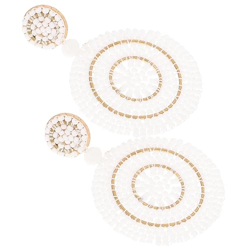 FRCOLOR Perlenohrringe Für Mädchen Gewebte Ohrringe Ohrhänger Perlenohrringe Partyohrringe Tropfenohrringe Langlebig Und Modisch Tägliche Anwendung Besondere Anlässe von FRCOLOR